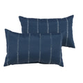 Caldwell Iii Navy Dotted Stripes Indoor Outdoor 13 X 20 Inch Knife Edge Throw Pillow Set Of 2