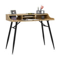 Calico Designs Woodford 45 Wide Modern Secretary Writing Desk With Low Storage Hutch And Metal Tapered Legs