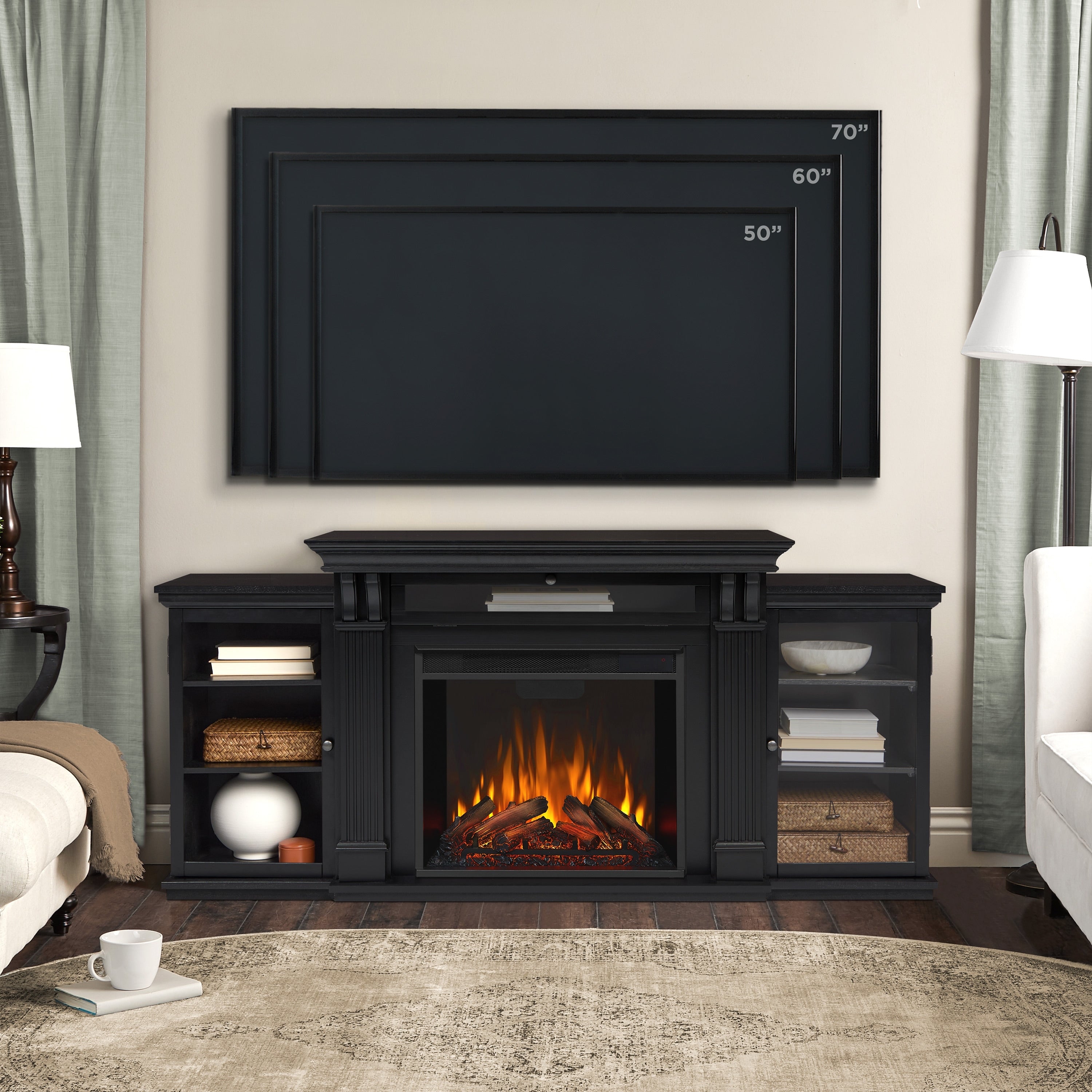 Calie Electric Fireplace Entertainment Center White By Real Flame