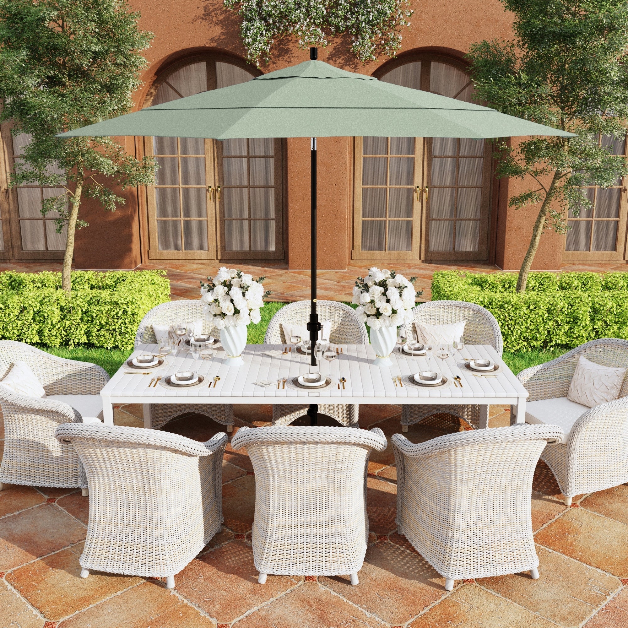 California Umbrella 11 Foot Aluminum Market Umbrella With Sunbrella Fabric
