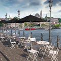 California Umbrella 6 Sq. Aluminum Frame Fiberglass Rib Market Umbrella Push Open Anodized Sliver Finish Sunbrella Fabric