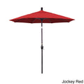 California Umbrella 7.5 Rd. Aluminum Market Umbrella Crank Lift With Push Button Tilt Bronze Finish Sunbrella Fabric
