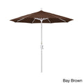 California Umbrella 7.5 Rd. Aluminum Market Umbrella Crank Lift With Push Button Tilt White Finish Sunbrella Fabric