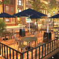 California Umbrella 7.5 Rd. Aluminum Frame Fiberglass Rib Market Umbrella Push Open Anodized Silver Finish Olefin Fabric