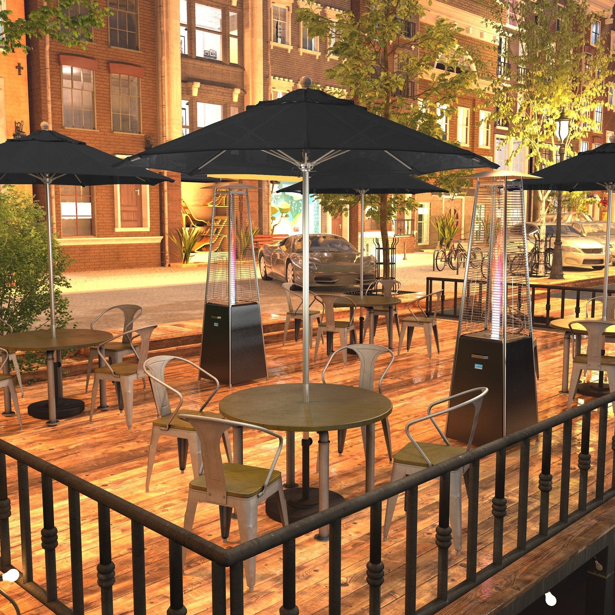 Sunline Brick 9 Ft Tiltable Market Umbrella