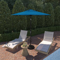 California Umbrella 7.5 Rd. Aluminum Market Umbrella Crank Lift With Push Button Tilt Black Finish Pacifica Fabric