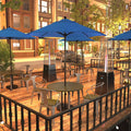 California Umbrella 7.5 Rd.. Aluminum Frame Fiberglass Rib Market Umbrella Push Open Bronze Finish Olefin Fabric