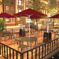 California Umbrella 7.5 Rd.. Aluminum Frame Fiberglass Rib Market Umbrella Push Open White Finish Olefin Fabric
