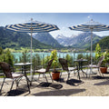 California Umbrella 9 Rd. Aluminum Frame Fiberglass Rib Market Umbrella Push Open Anodized Silver Finish Olefin Fabric