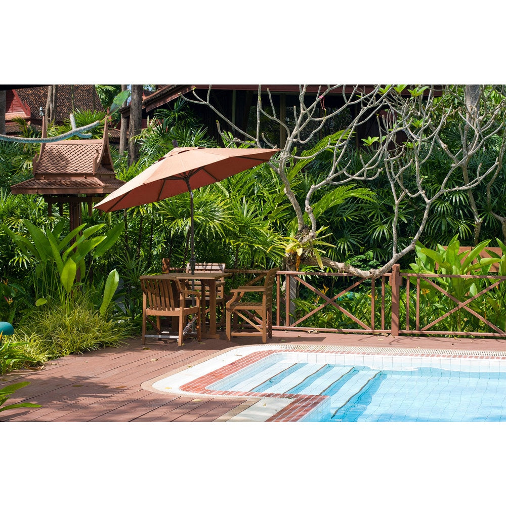 Havenside Home North Bend 9 Foot Crank Open Auto Tilt Bronze Umbrella