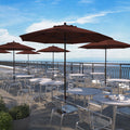 California Umbrella 9 Rd. Aluminum Frame Fiberglass Rib Market Umbrella Push Open Bronze Finish Olefin Fabric