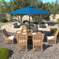 California Umbrella 9 Rd. Aluminum Market Umbrella Crank Lift With Push Button Tilt Bronze Finish Pacifica Fabric