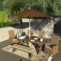 California Umbrella 9 Rd. Aluminum Fiberglass Rib Market Umb Deluxe Crank Lift Collar Tilt White Finish Olefin Fabric