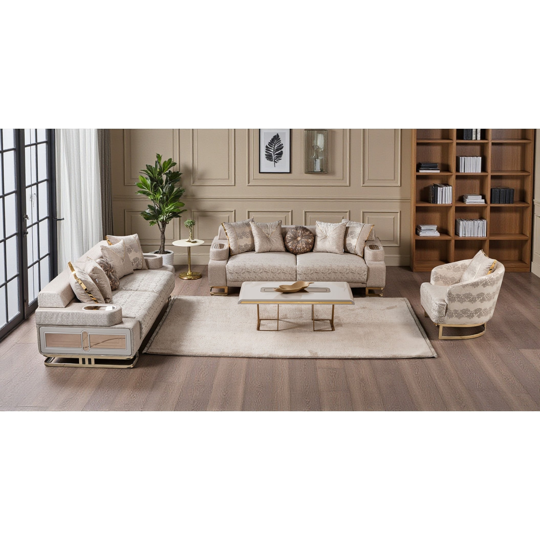 Calix 2 Pieces Living Room Sets 1 Sofa 1 Loveseat