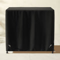 Calla 32in Rectangular Black Metal Outdoor Bistro Table with Marble Top
