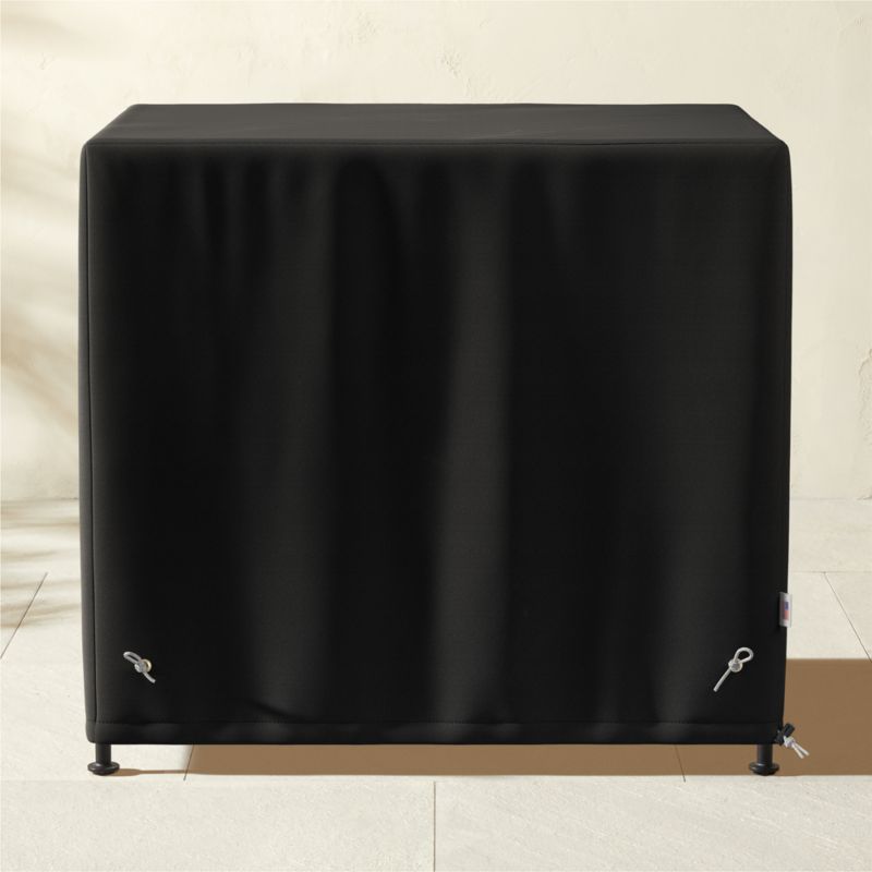 Calla 32in Rectangular Black Metal Outdoor Bistro Table with Marble Top