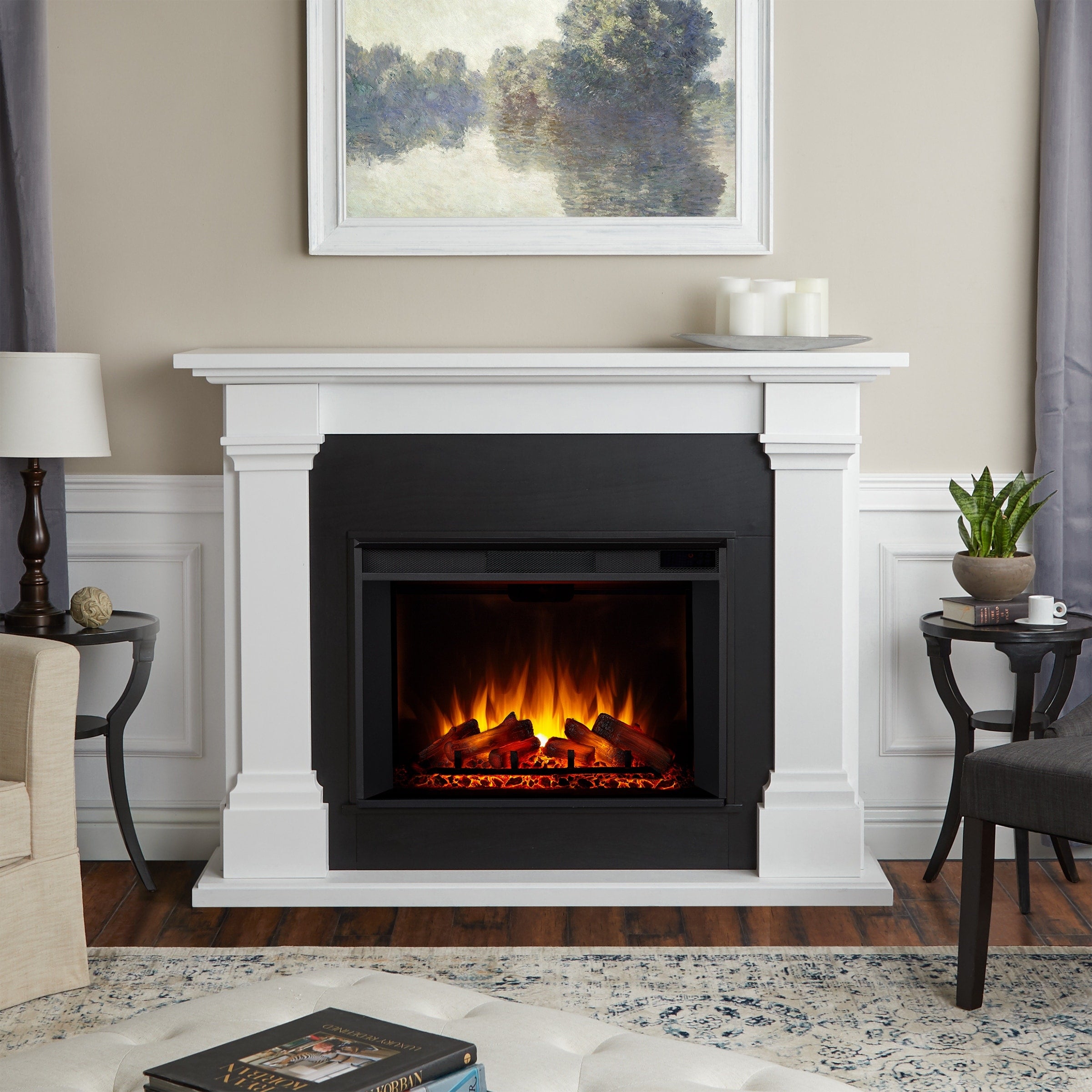Callaway Grand Electric Fireplace White By Real Flame