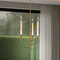 Calle 16 Inch 3 Light Brass Led Chandelier With Gold Leaf Hand Pressed Glass Shades L 16 X W 16 X H 26.75 X M H 70.25