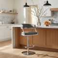 Callie Modern Swive Bar Stool Upholstered Adjustable Counter Stool With Metal Base