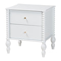 Callison Spindle Nightstand 2 Drawer Farmhouse Bedside Table With Turned Accents For Bedroom