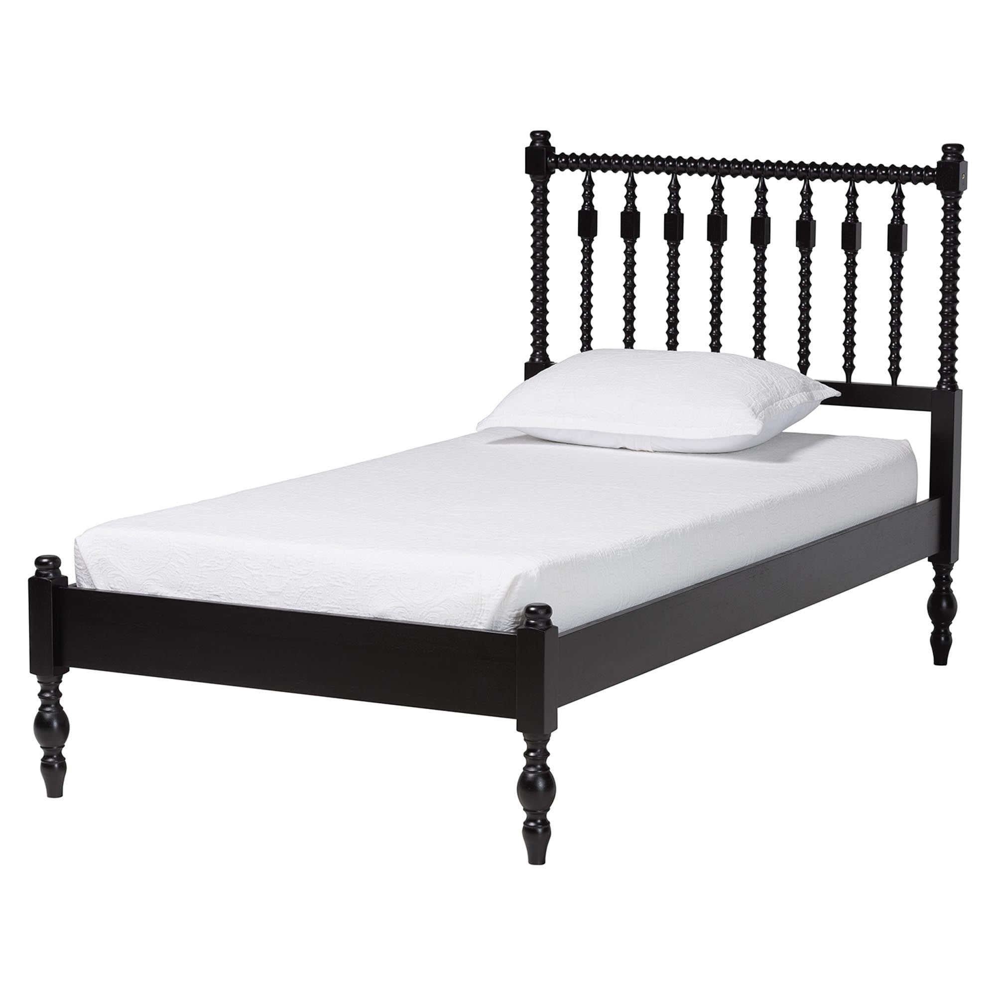 Callison Spindle Platform Bed Turned Farmhouse Bed Frame With Spoked Headboard And Sculpted Legs