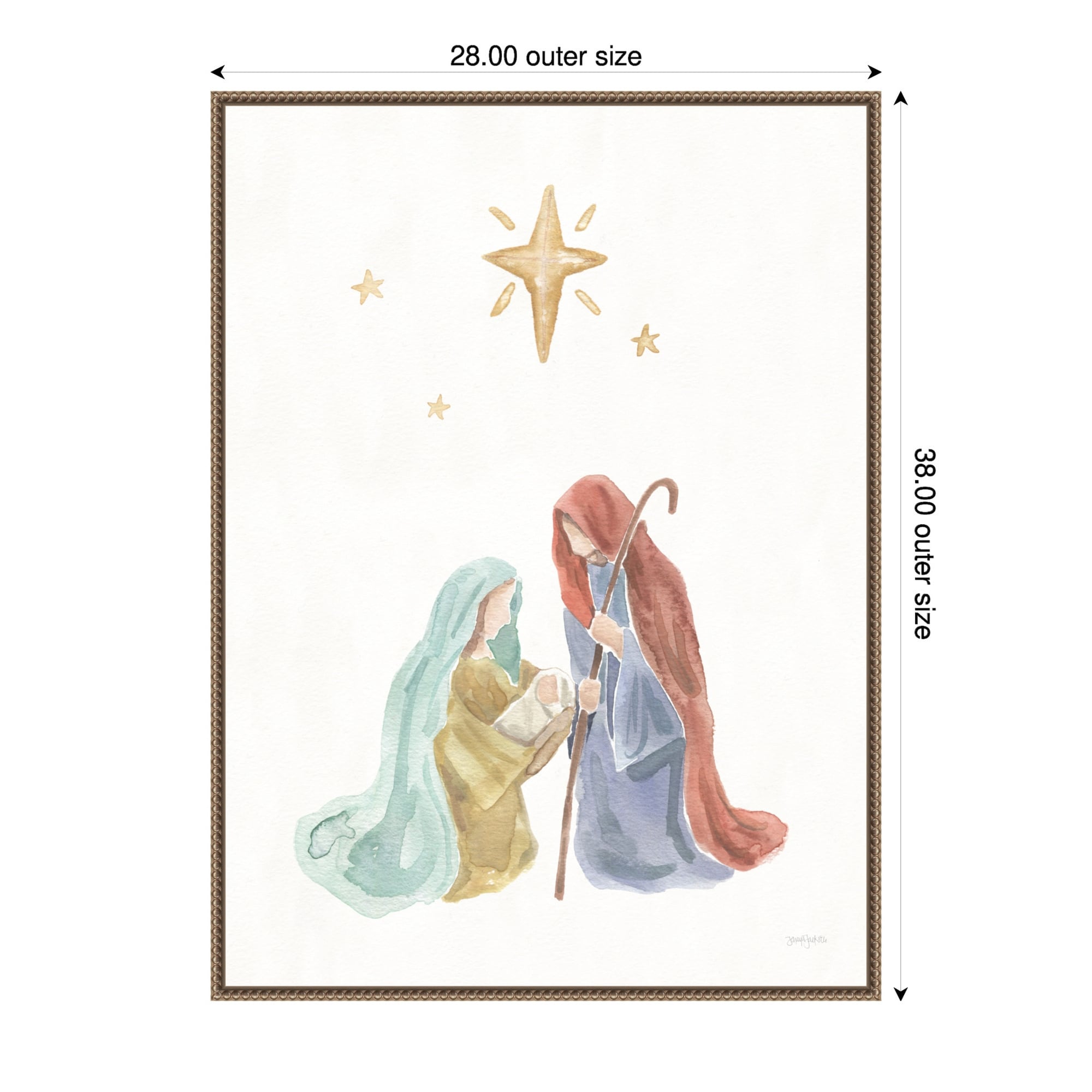 Calm Nativity By Jenaya Jackson Framed Canvas Wall Art Print