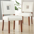 Calvados Faux Leather White Dining Chairs Set Of 2 By Inspire Q Classic