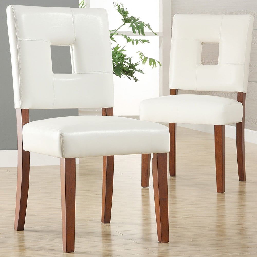 Calvados Faux Leather White Dining Chairs Set Of 2 By Inspire Q Classic