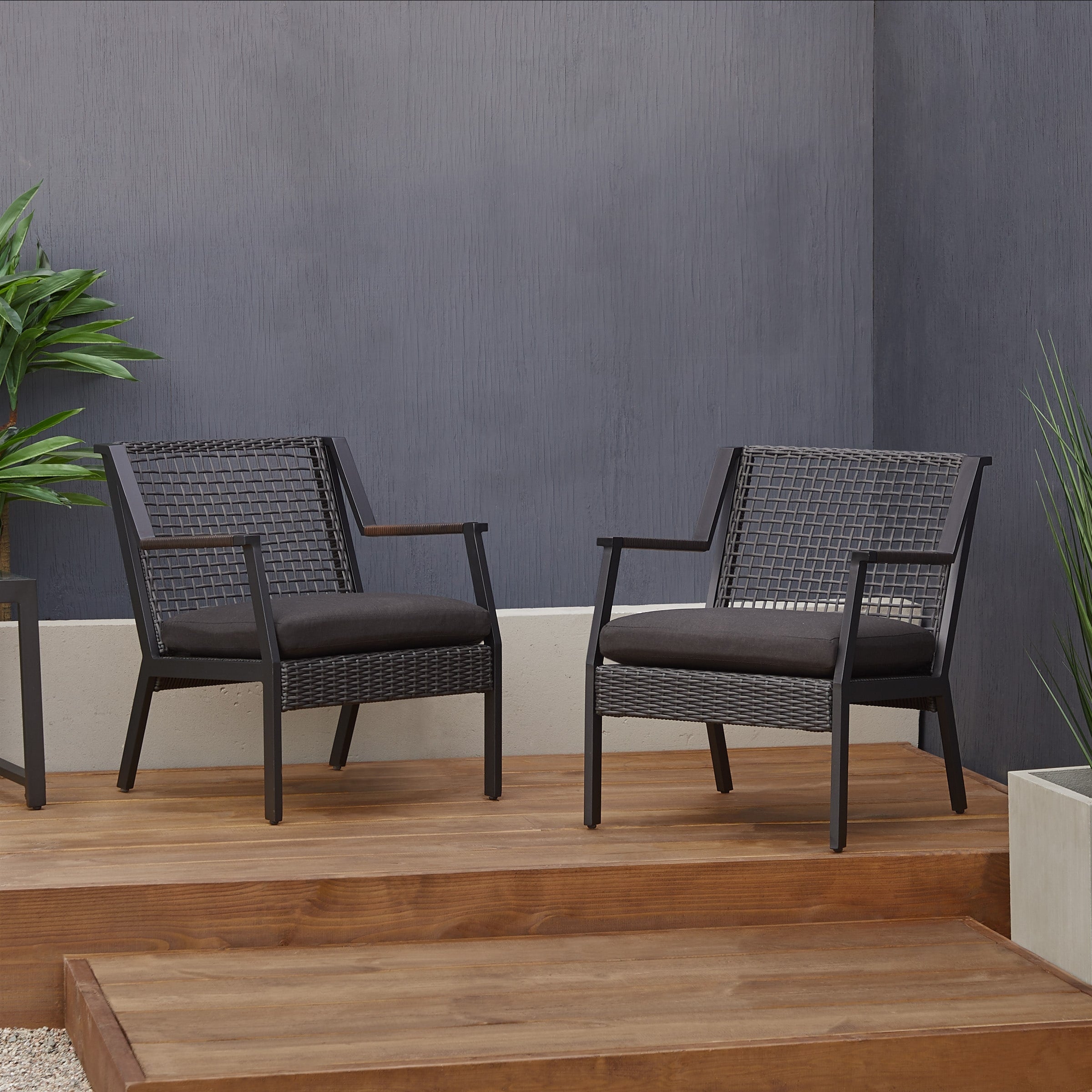 Calvin Chair Set Of Two Black By Real Flame