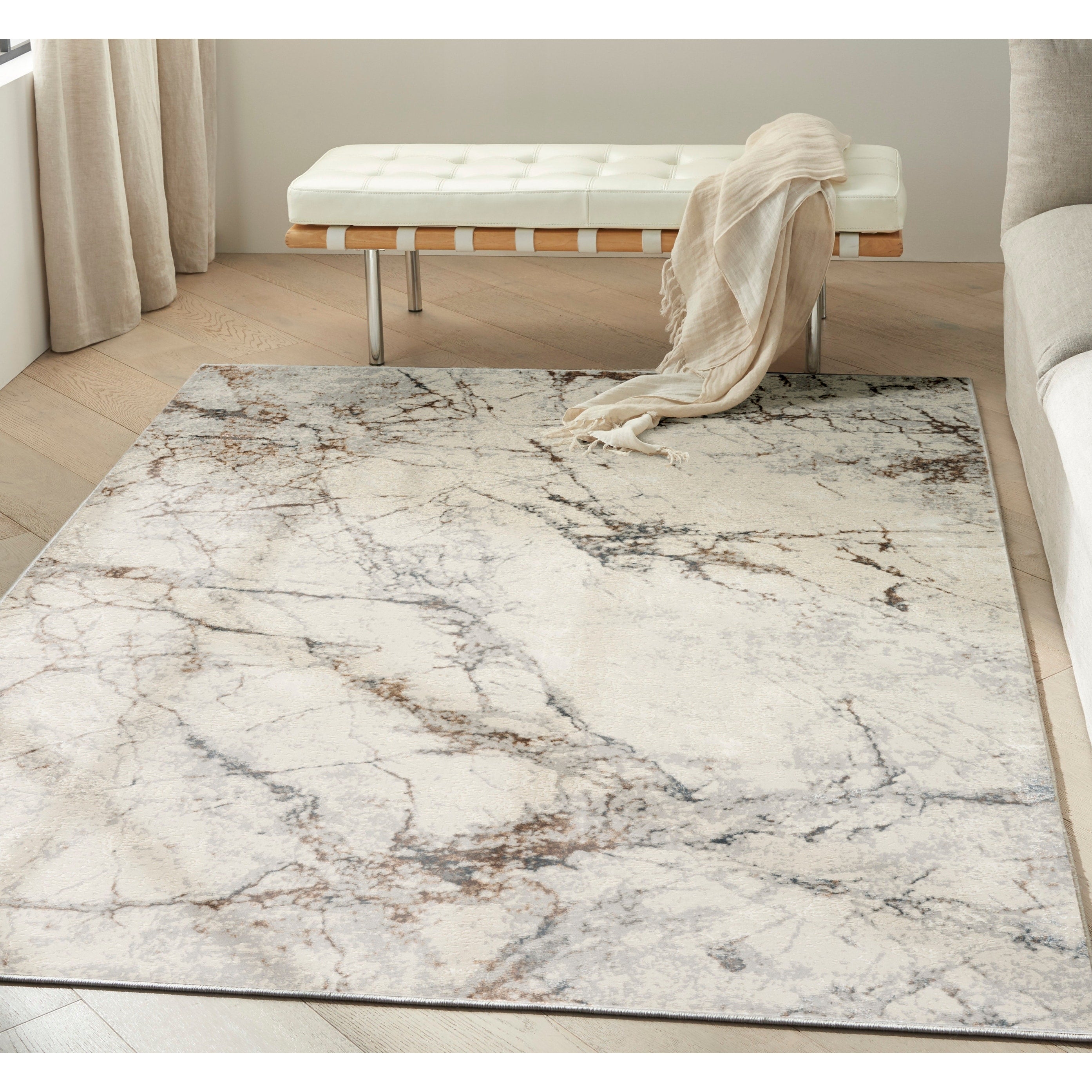 Calvin Klein Ck073 Compass Indoor Only Ivory Modern Area Rug