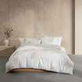 Calvin Klein Liquid Floral Cotton Reversible Beige Duvet Cover Set