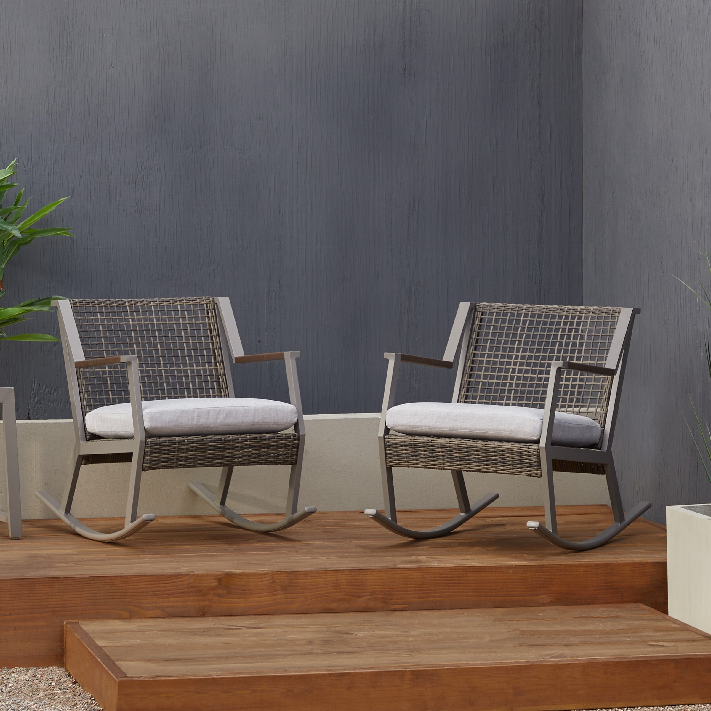 Calvin Rocker Set Of Two Gray By Real Flame