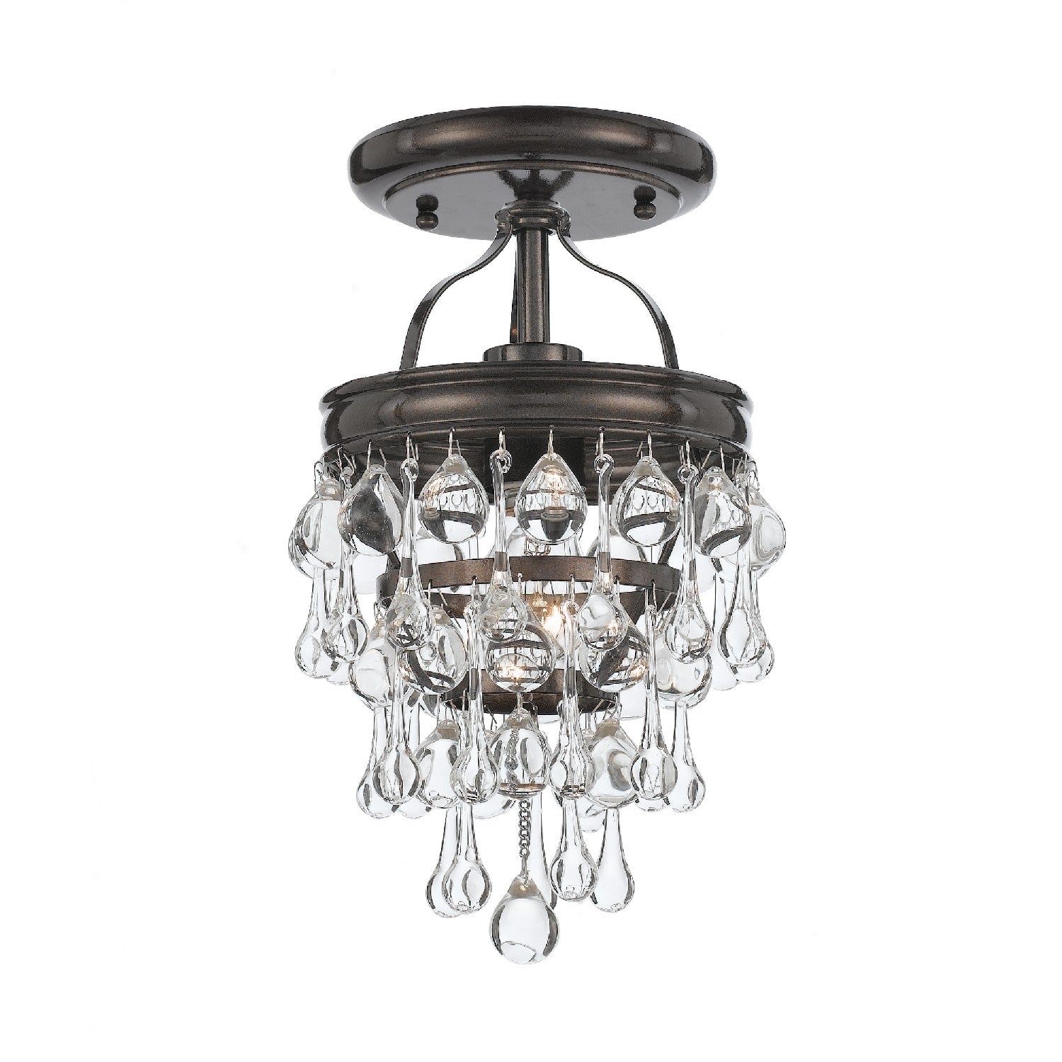 Crystorama Calypso Collection 1 Light Vibrant Bronze Semi Flush Mount