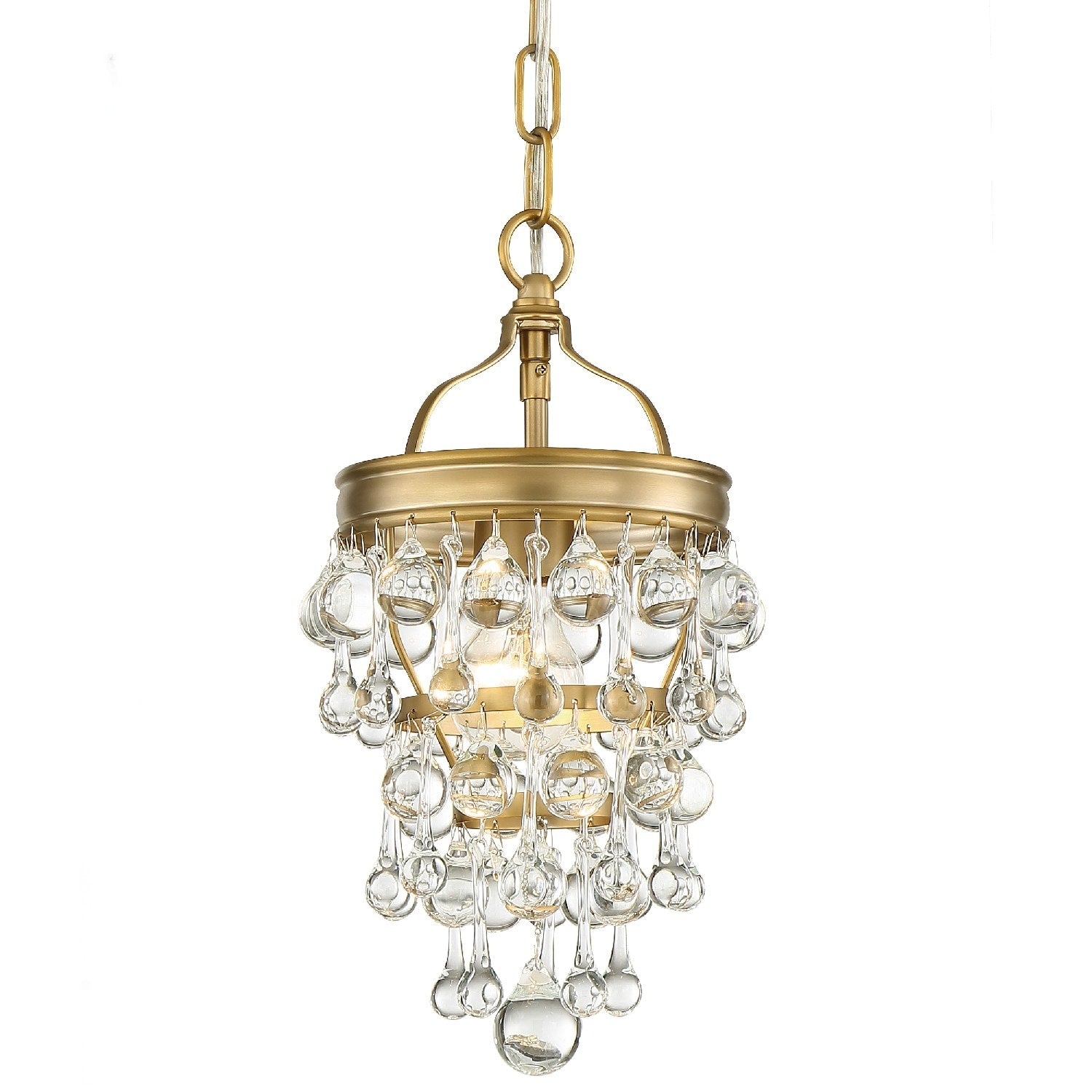 1 Light Vibrant Gold Mini Chandelier