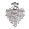 Crystorama Calypso Collection 3 Light Polished Chrome Semi Flush Mount