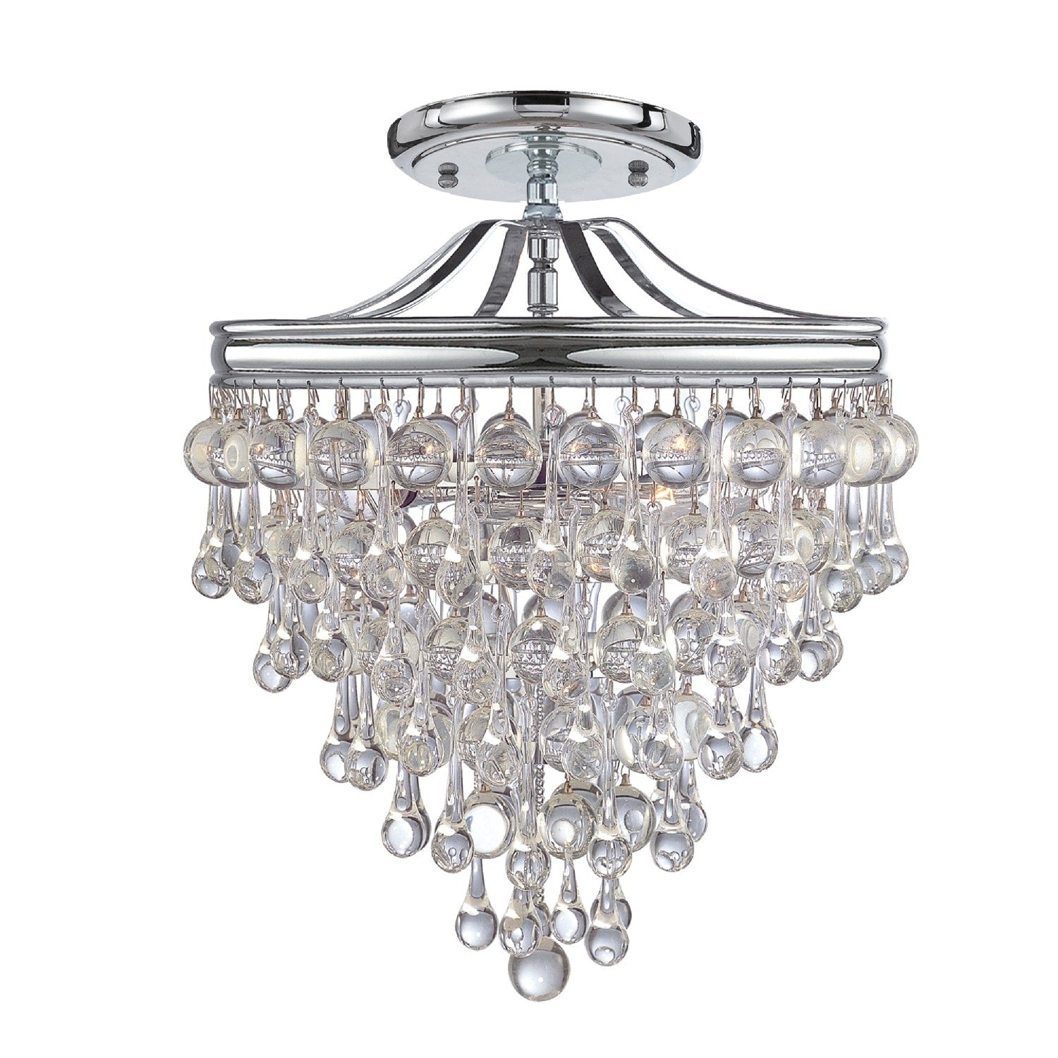 Crystorama Calypso Collection 3 Light Polished Chrome Semi Flush Mount