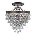 Crystorama Calypso Collection 3 Light Vibrant Bronze Semi Flush Mount