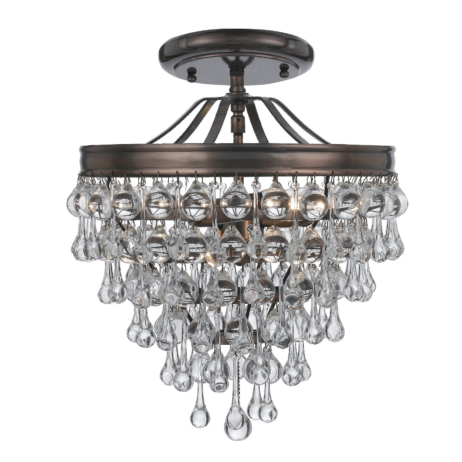 Crystorama Calypso Collection 3 Light Vibrant Bronze Semi Flush Mount