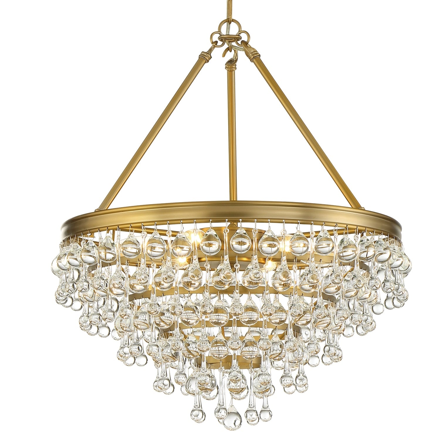 6 Light Vibrant Gold Chandelier
