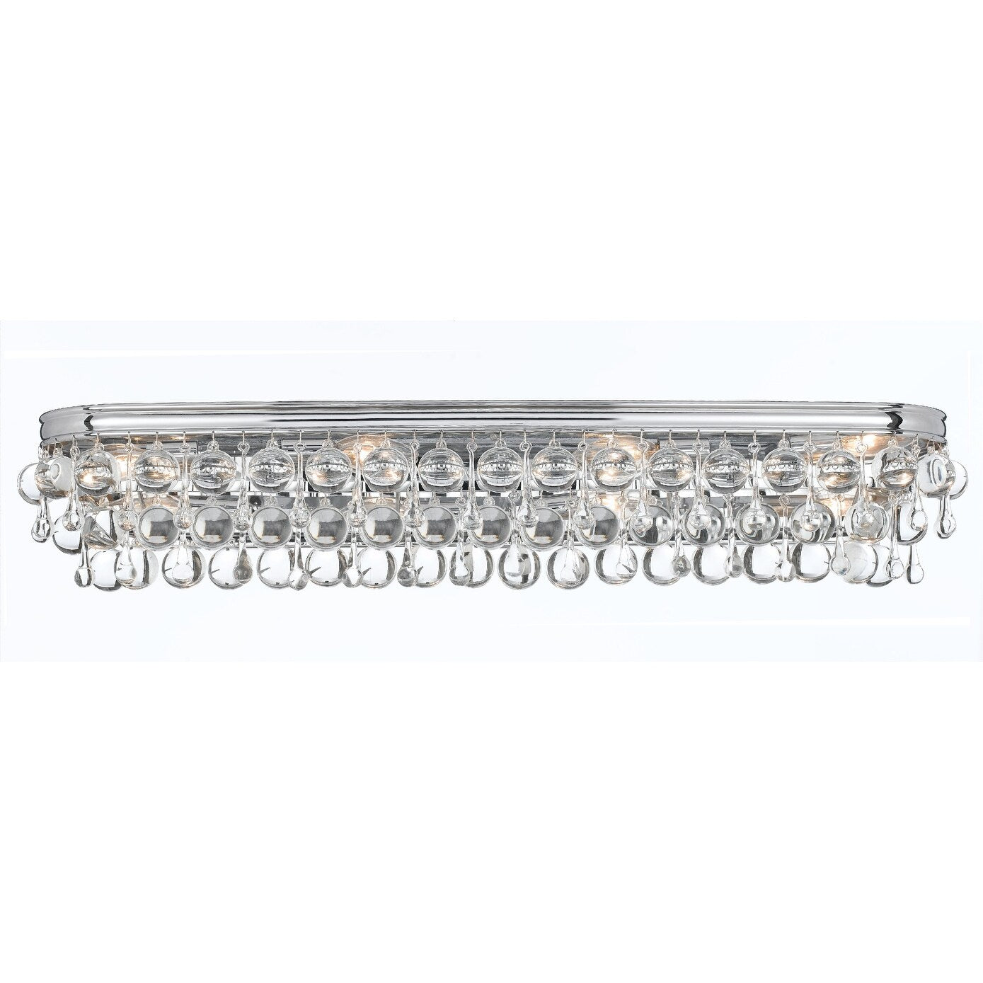 8 Light Chrome Glass Bath Vanity Light
