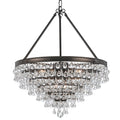 8 Light Vibrant Bronze Glass Chandelier