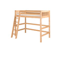 Camaflexi Full Size Natural Finish Full High Loft Bed With Mission Headboard