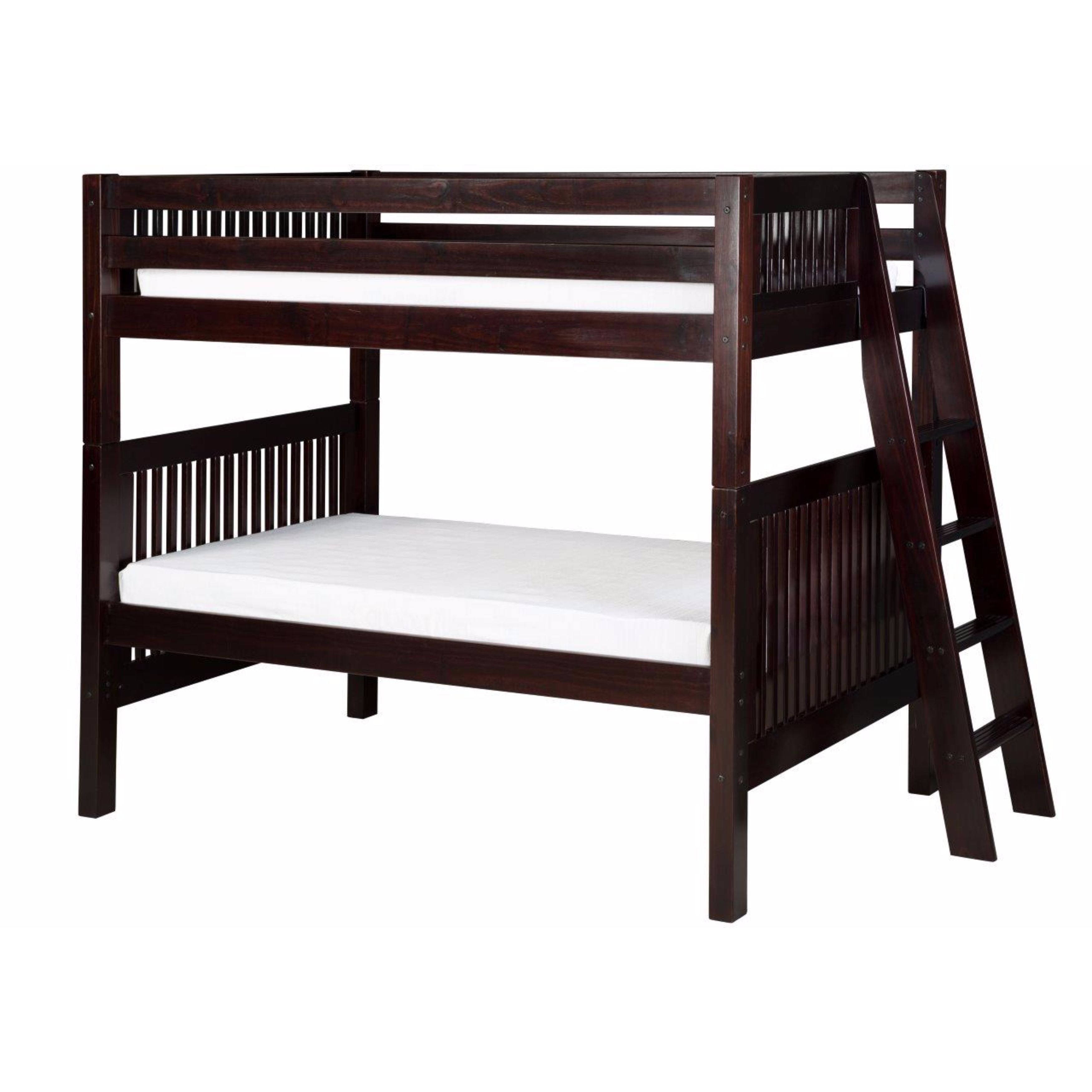 Camaflexi Twin Size Cappuccino Finish Bunk Bed With Mission Headboard