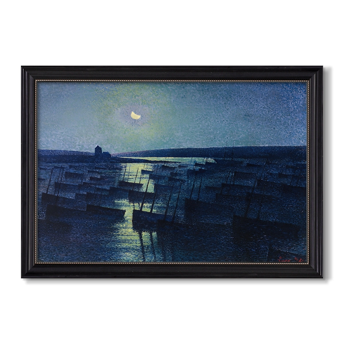 Camaret Moonlight And Fishing 1894 Maximilien Luce Custom Framed Canvas