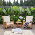 Cambridge Casual Auburn 3 Piece Teak Outdoor Rocking Chair Set