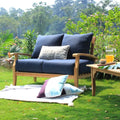 Havenside Home Leon Teak Patio Loveseat With Cushion