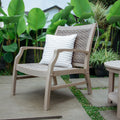 Cambridge Casual Camden Indonesian Teak Outdoor Club Chair With Wicker Accent