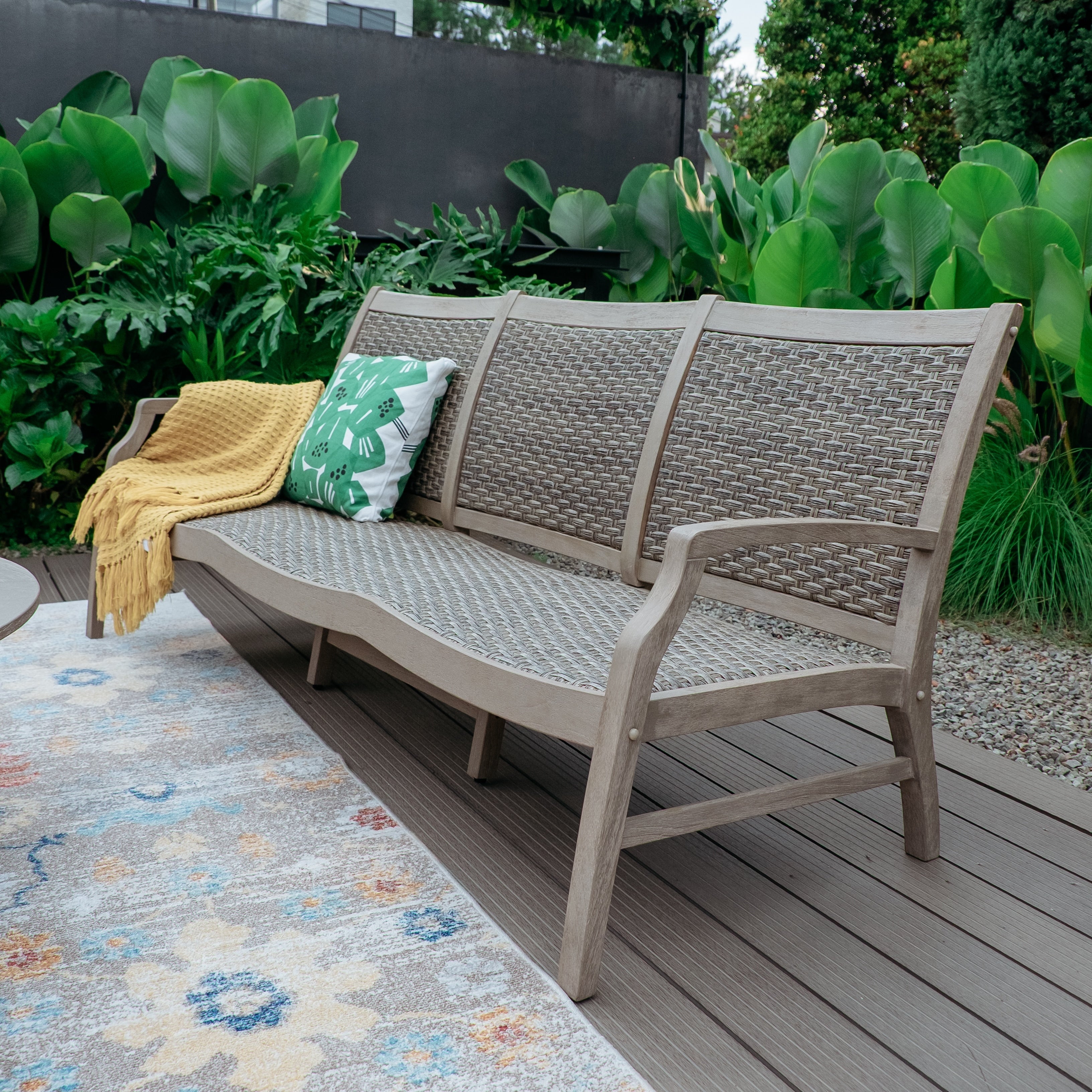 Cambridge Casual Camden Indonesian Teak Wicker 3 Seat Outdoor Sofa