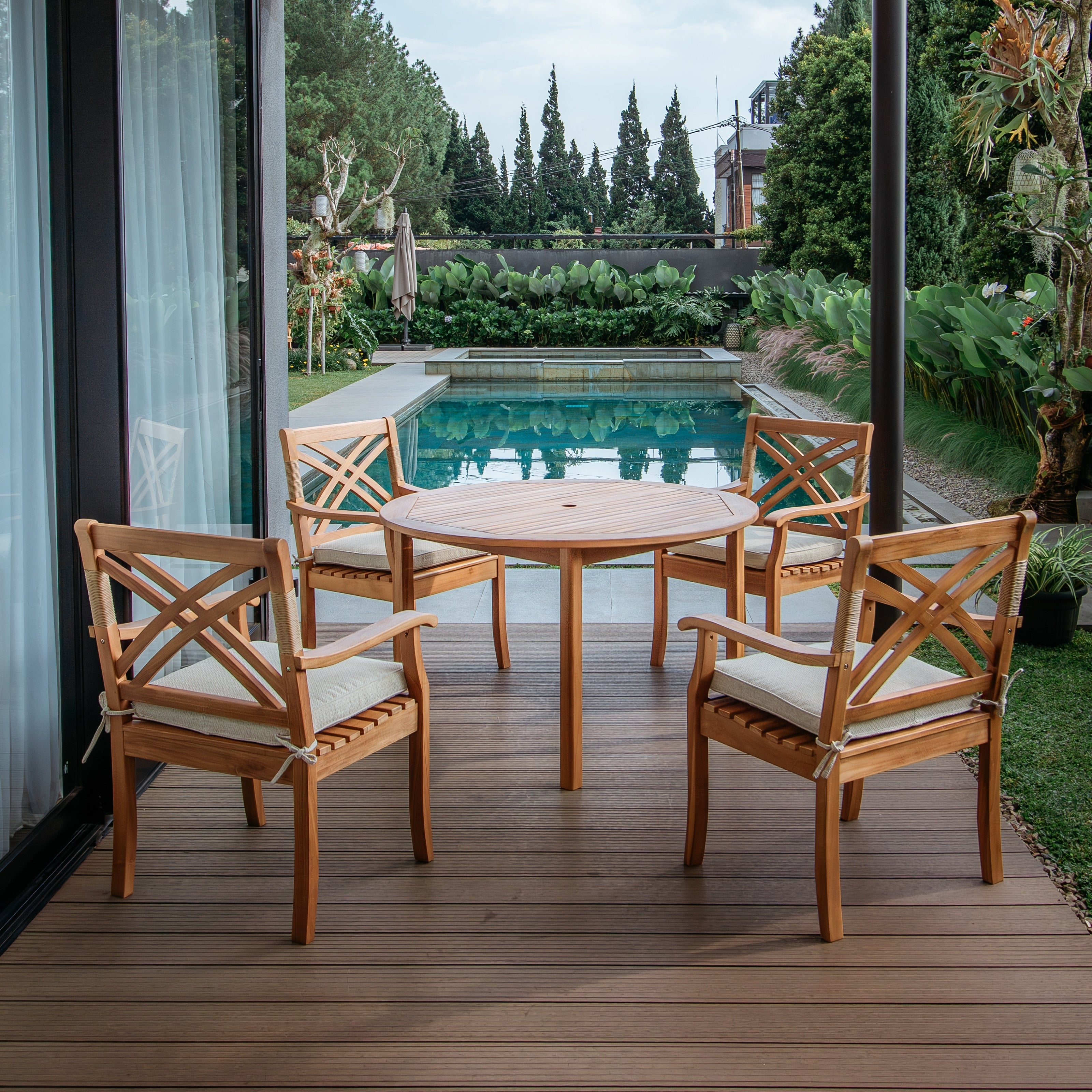 Cambridge Casual Carmel 5 Piece Indonesian Teak Outdoor Dining Set