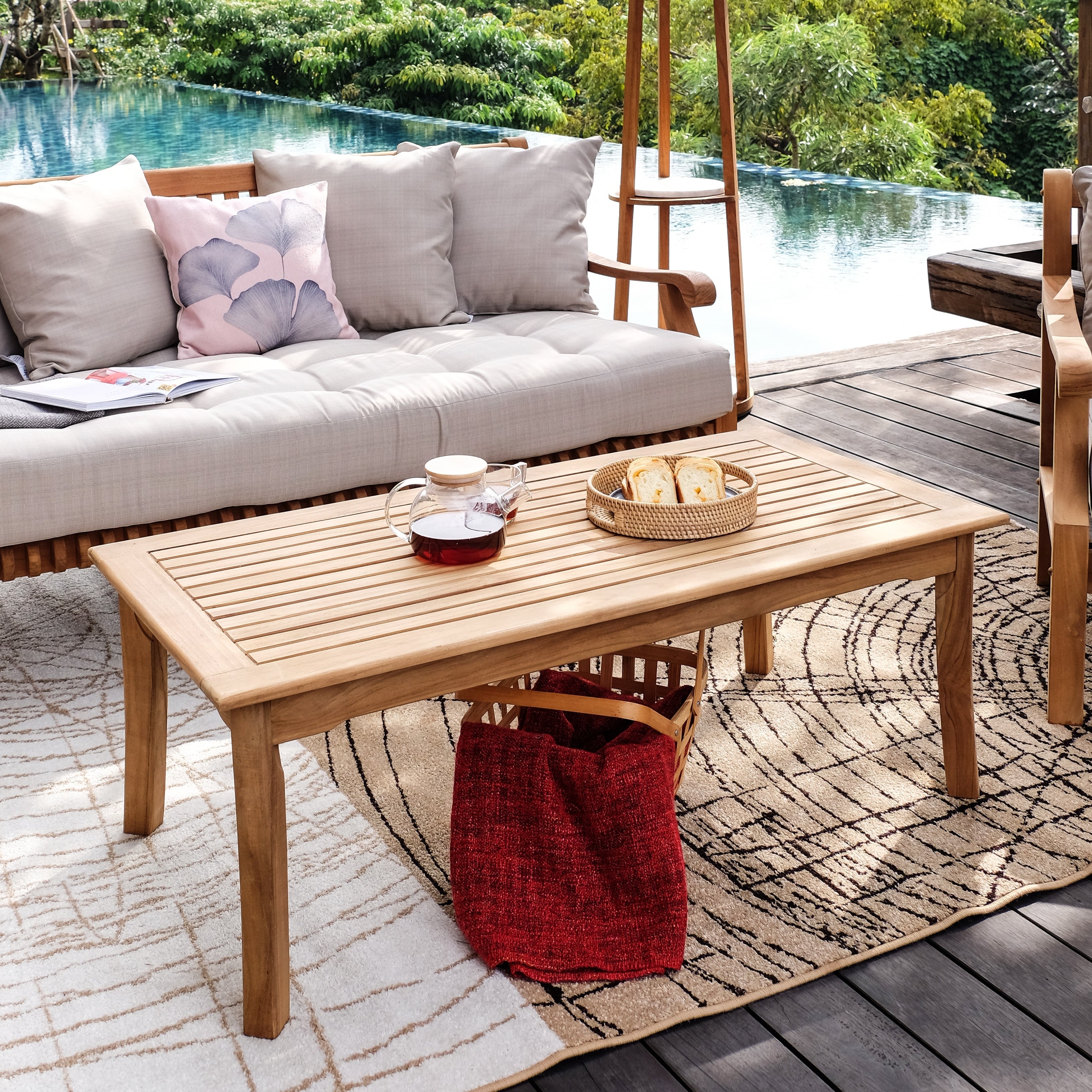 Havenside Home Chara Teak Patio Coffee Table